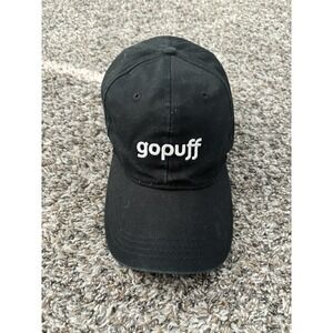 GoPuff‎ Logo Baseball Hat Black OSFM Strapback  Gopuff Snacks Delivery